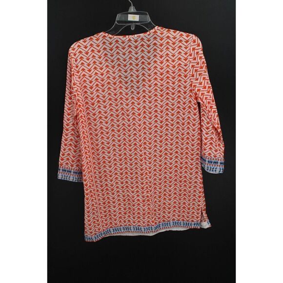 J. McLAUGHLIN LIGHTWEIGHT TUNIC WITH TASSELS PRINTED SIZE SMALL - Picture 4 of 6